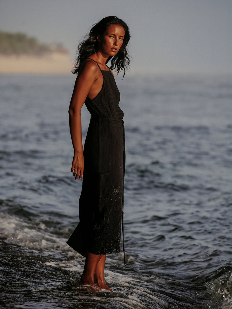 Siesta Dress - Black-The Handloom-lobo nosara