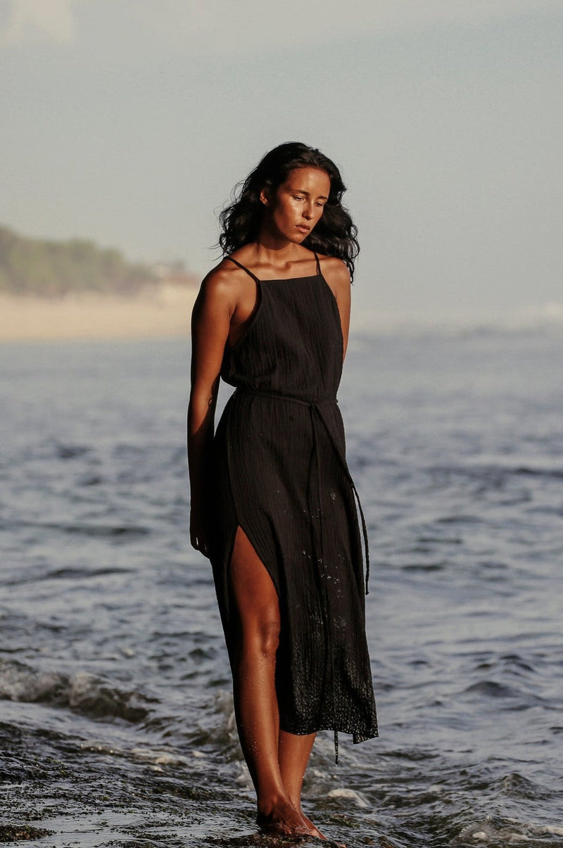 Siesta Dress - Black-The Handloom-lobo nosara