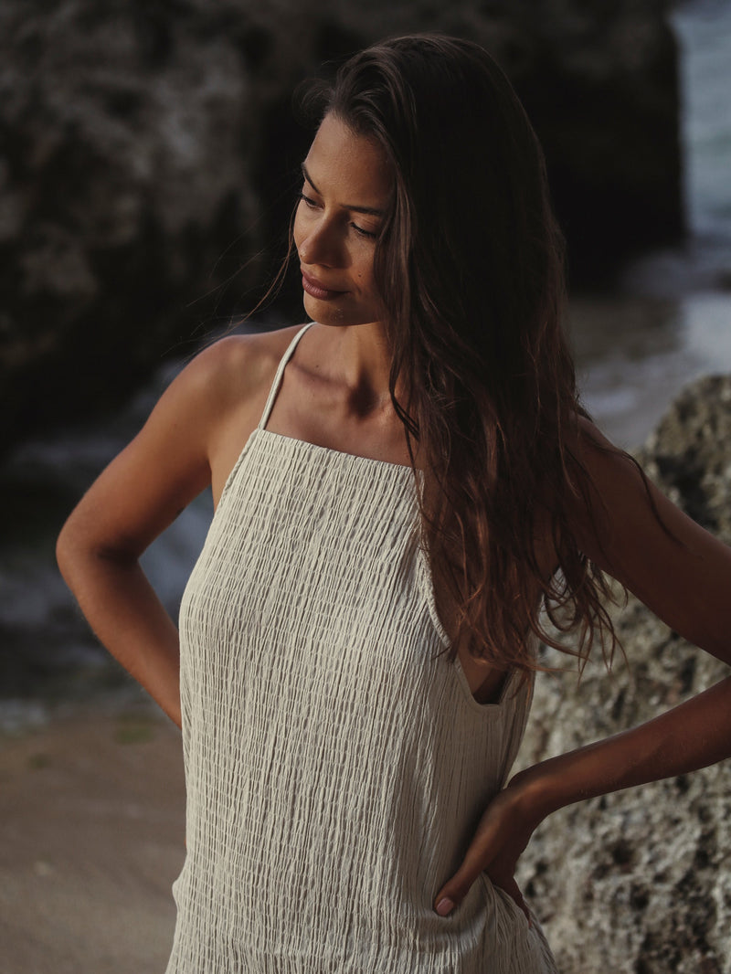 Siesta Dress - Oatmeal-The Handloom-lobo nosara