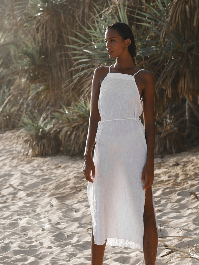 Siesta Dress - White-The Handloom-lobo nosara