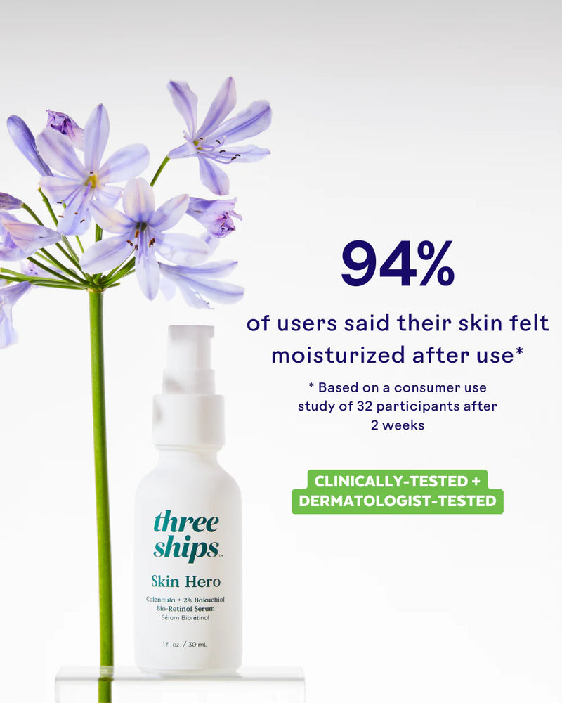 Skin Hero Calendula + 2% Bakuchiol Bio-Retinol Serum-Three Ships Beauty-lobo nosara