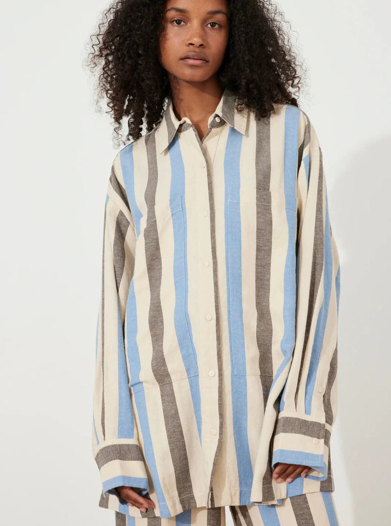 Sky Stripe Organic Cotton Blend Shirt-Zulu & Zephyr-lobo nosara