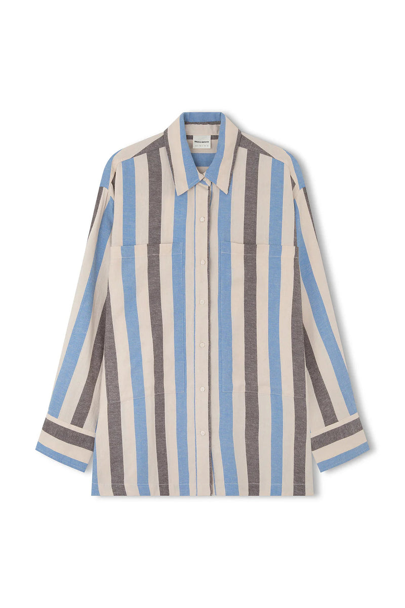 Sky Stripe Organic Cotton Blend Shirt-Zulu & Zephyr-lobo nosara