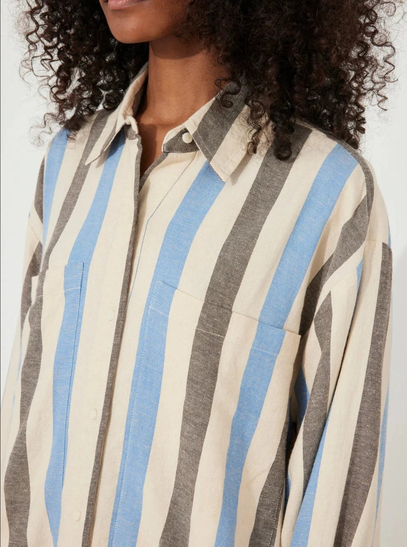 Sky Stripe Organic Cotton Blend Shirt-Zulu & Zephyr-lobo nosara