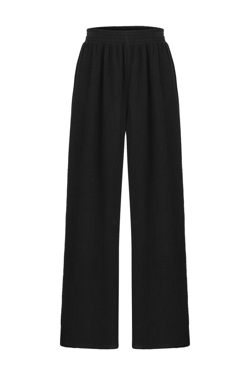 Skye Palazzo Pants - Black-The Handloom-lobo nosara