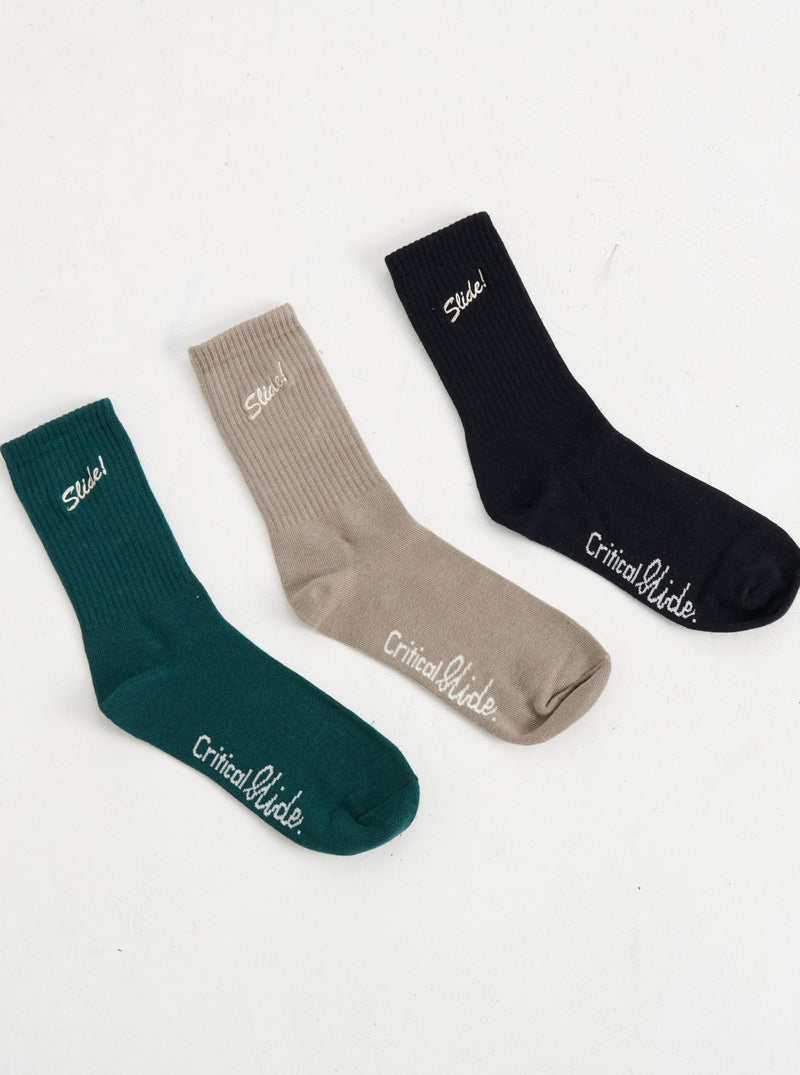 Slide 3 Pack Socks - Multi-THE CRITICAL SLIDE SOCIETY-lobo nosara