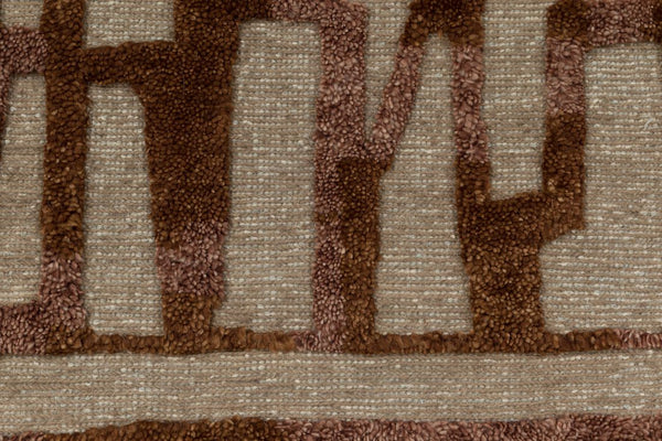 Soumak Knotted Moroccan Rug Rust Brown-lobo-lobo nosara