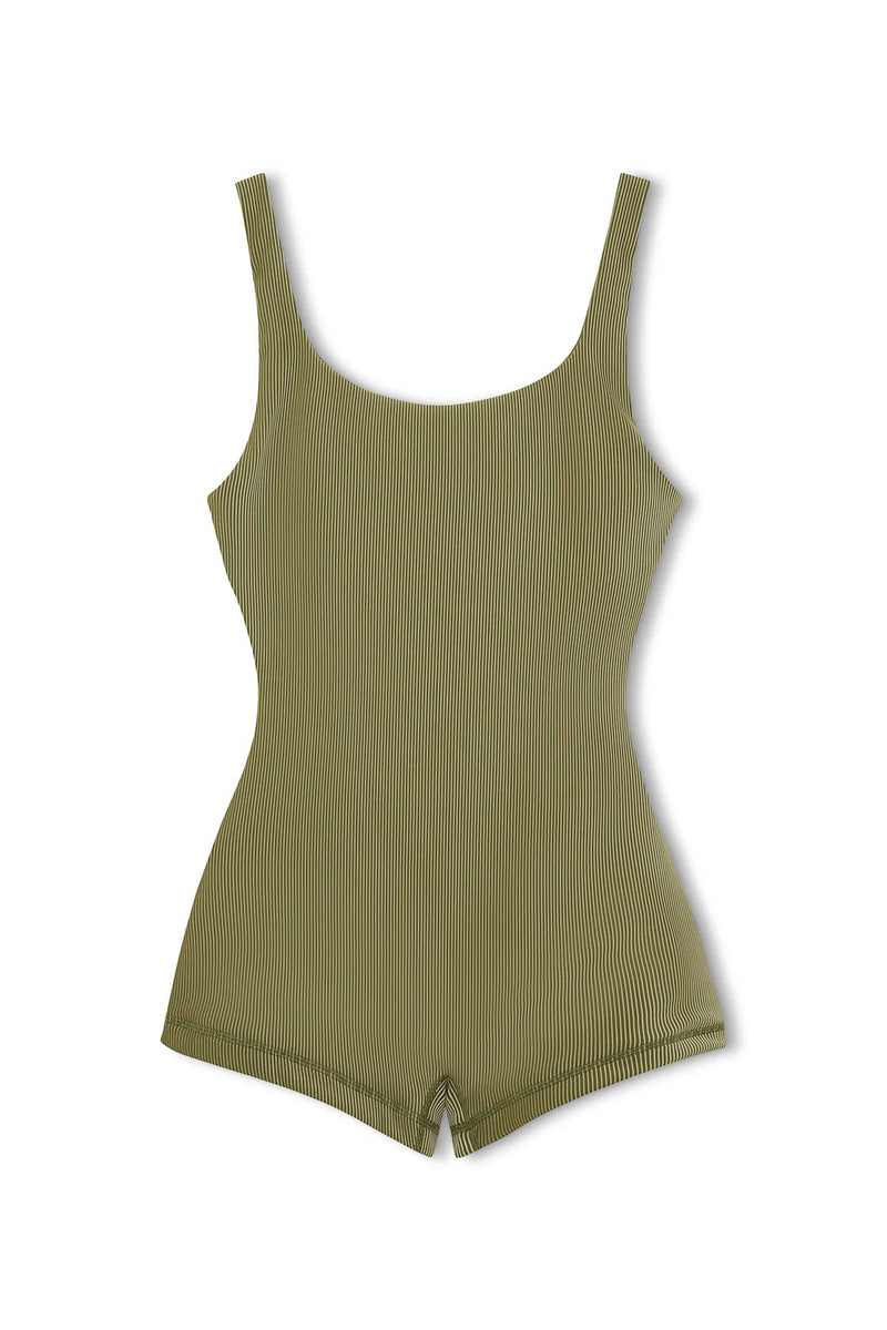 Stripe Rib Bodysuit - Olive-Zulu & Zephyr-lobo nosara