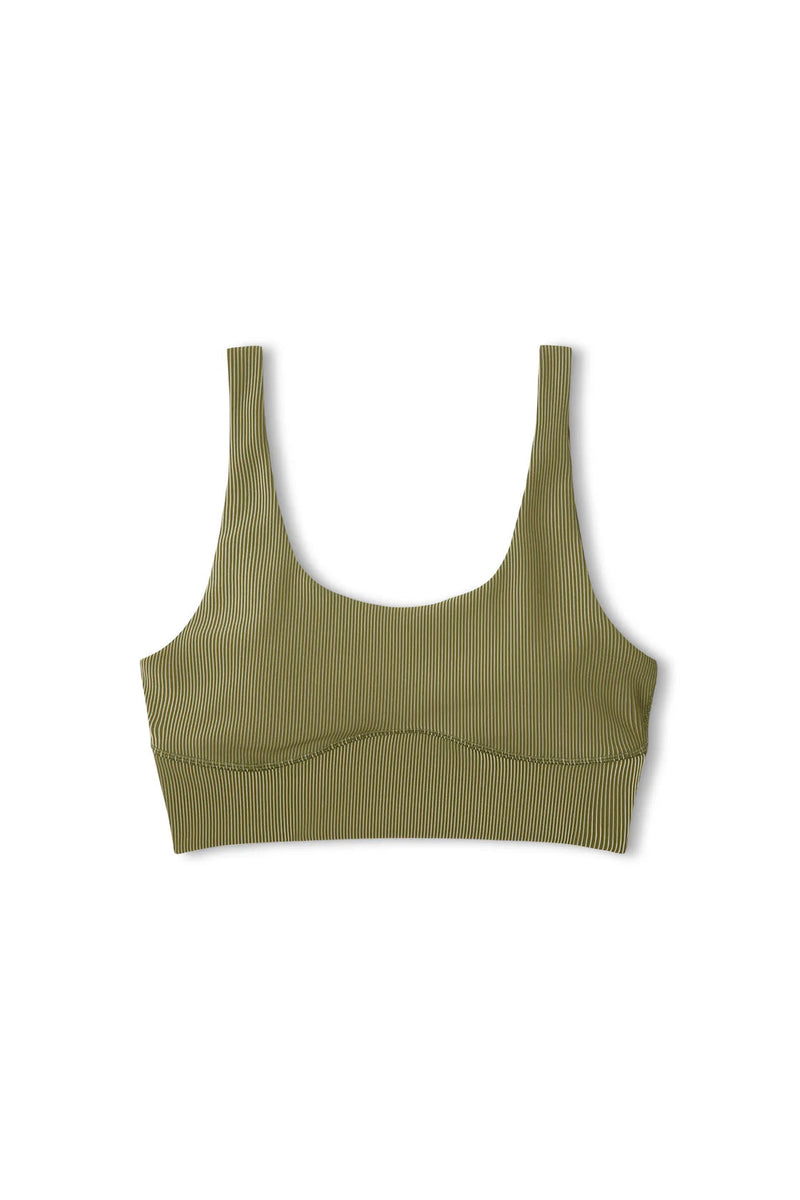 Stripe Rib Crop Top - Olive-Zulu & Zephyr-lobo nosara