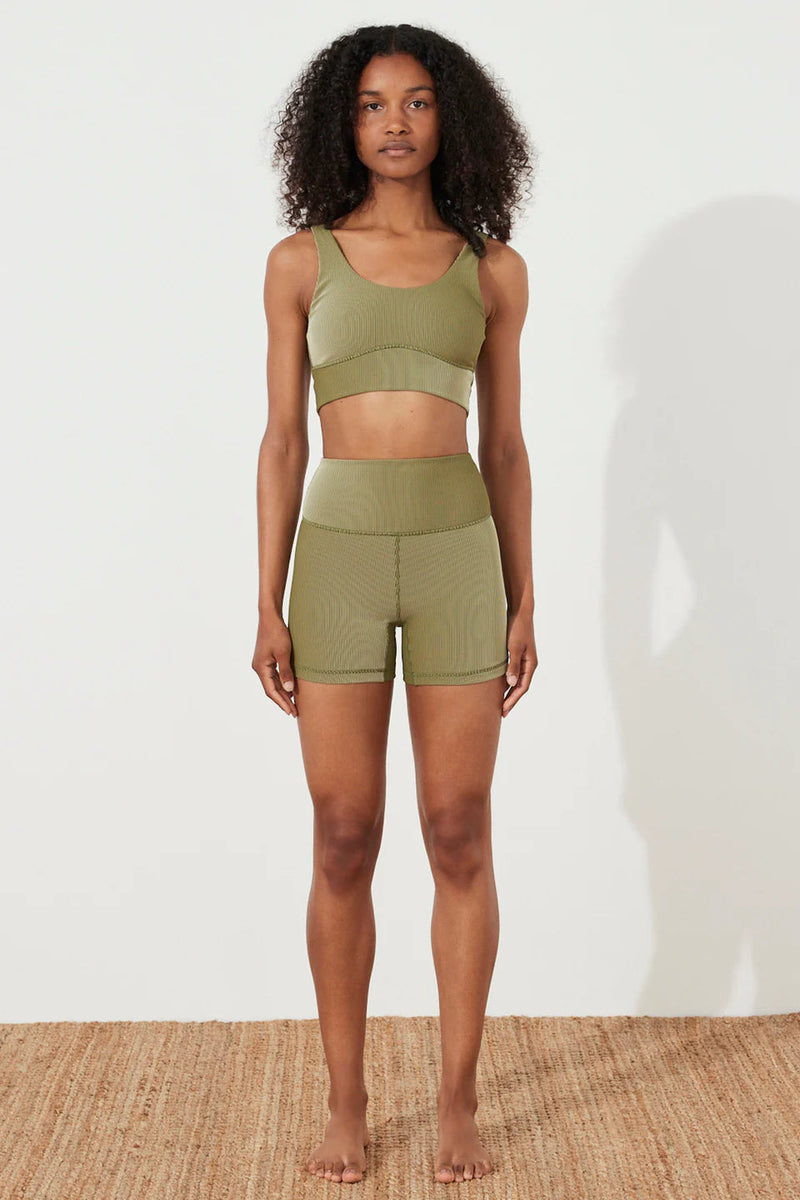 Stripe Rib Crop Top - Olive-Zulu & Zephyr-lobo nosara