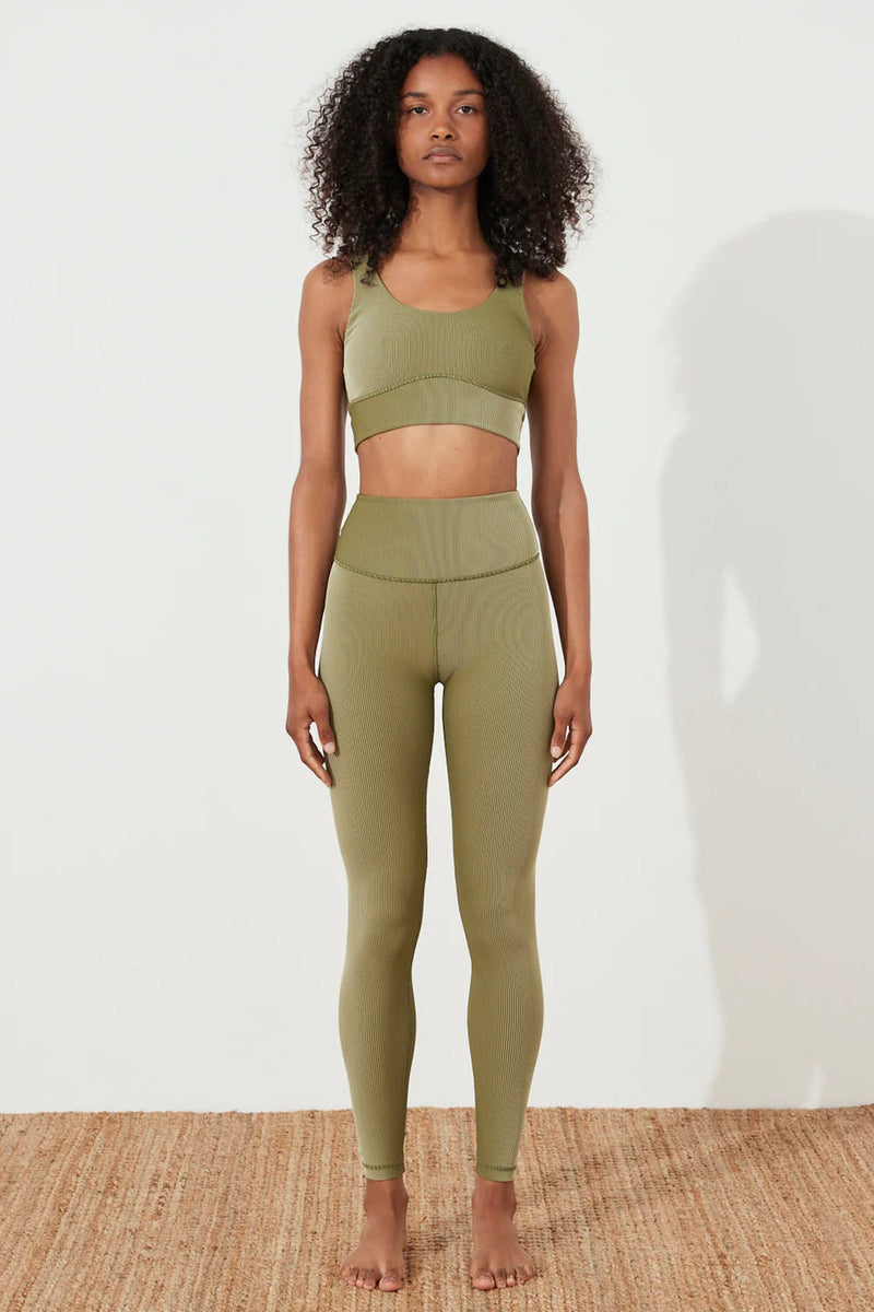 Stripe Rib Crop Top - Olive-Zulu & Zephyr-lobo nosara