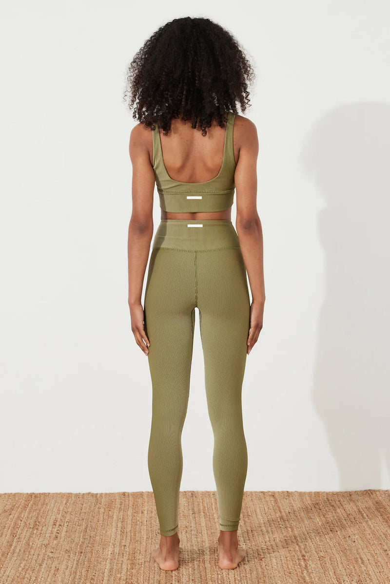 Stripe Rib Crop Top - Olive-Zulu & Zephyr-lobo nosara