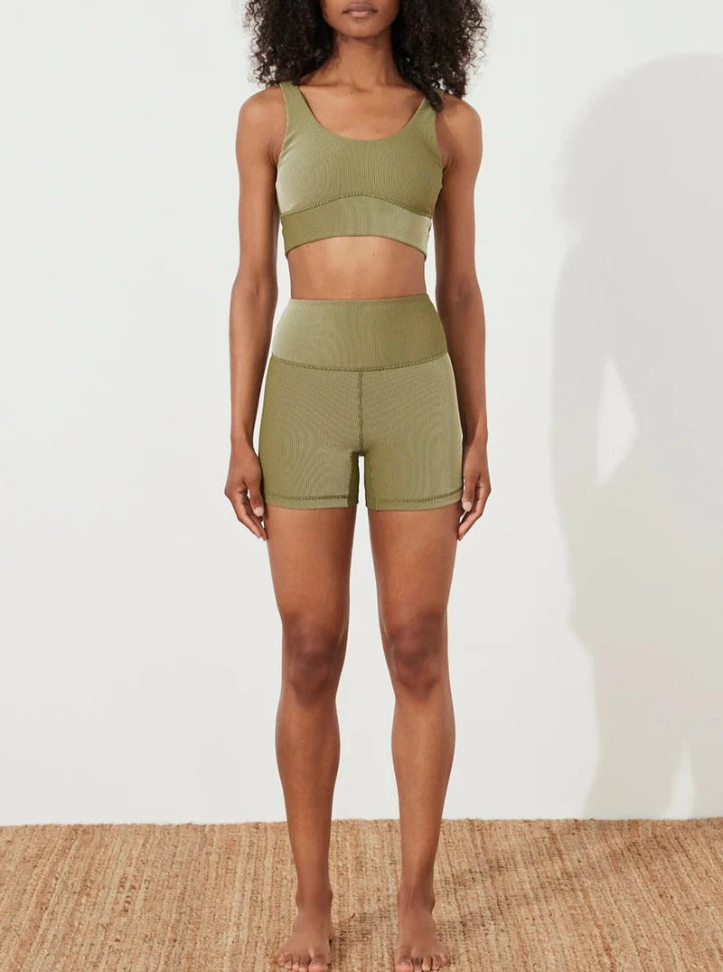 Stripe Rib Short - Olive-Zulu & Zephyr-lobo nosara