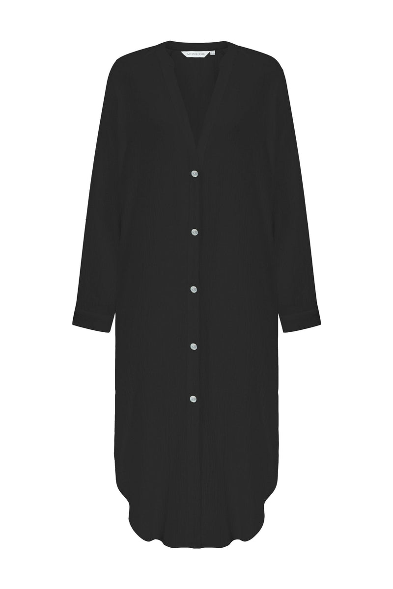 Terra Shirt Dress - Black-The Handloom-lobo nosara