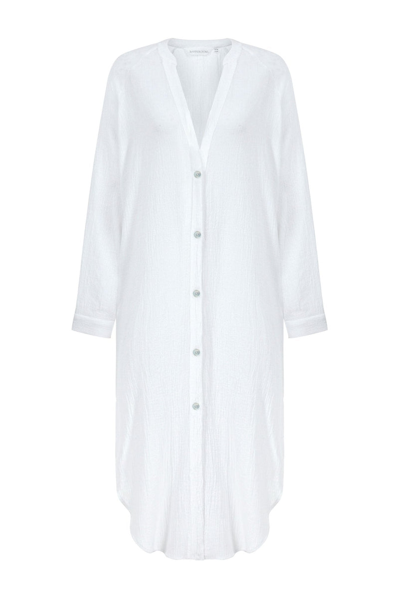 Terra Shirt Dress - White-The Handloom-lobo nosara