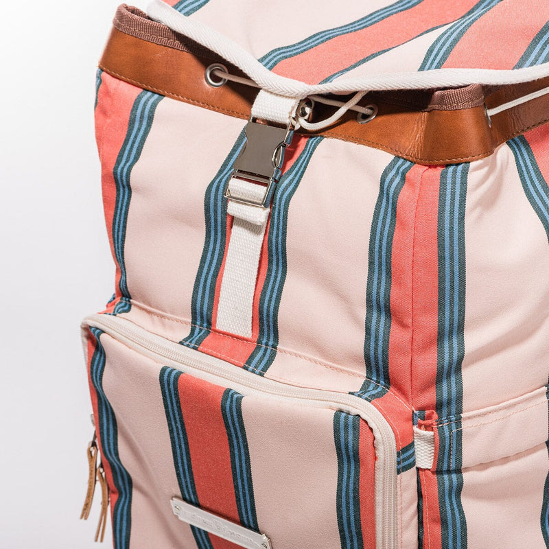 The Backpack Cooler - Bistro Dusty Pink Stripe-Business & Pleasure-lobo nosara