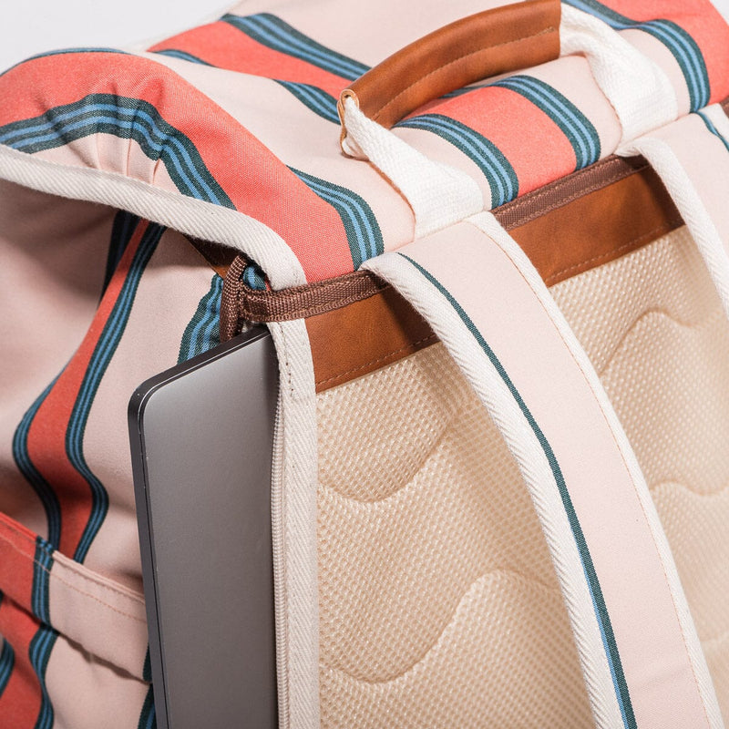 The Backpack Cooler - Bistro Dusty Pink Stripe-Business & Pleasure-lobo nosara