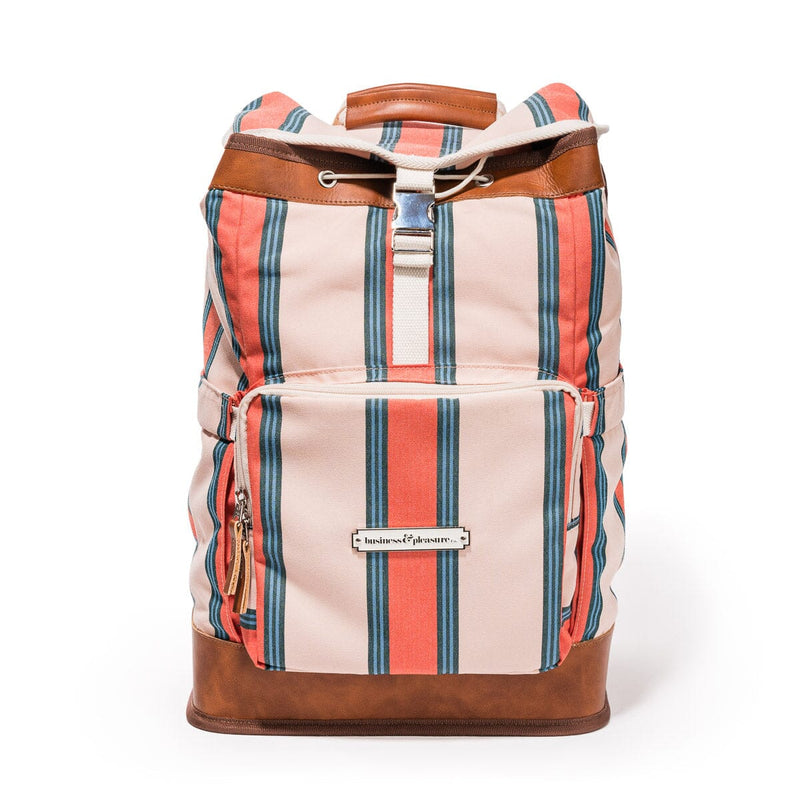 The Backpack Cooler - Bistro Dusty Pink Stripe-Business & Pleasure-lobo nosara