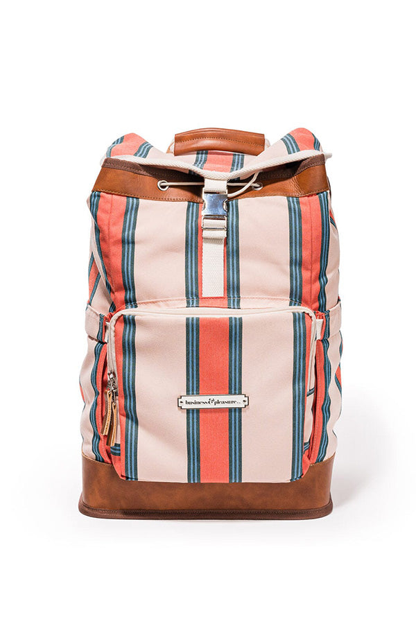 The Backpack Cooler - Bistro Dusty Pink Stripe-Business & Pleasure-lobo nosara