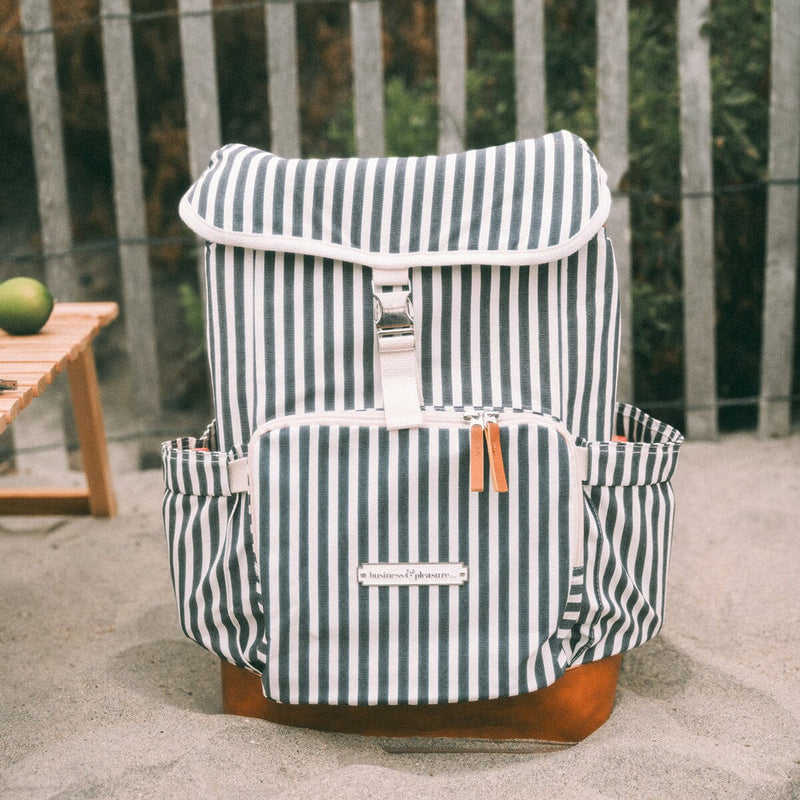 The Backpack Cooler - Laurens Navy Stripe-Business & Pleasure-lobo nosara