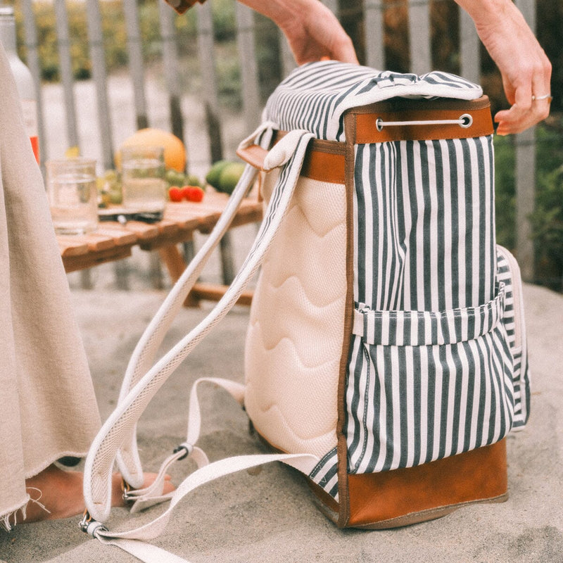 The Backpack Cooler - Laurens Navy Stripe-Business & Pleasure-lobo nosara