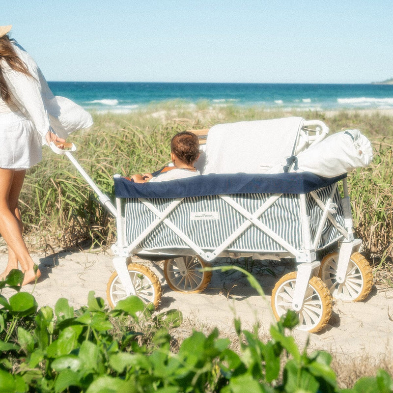 The Beach Cart - Laurens Navy Stripe-Business & Pleasure-lobo nosara