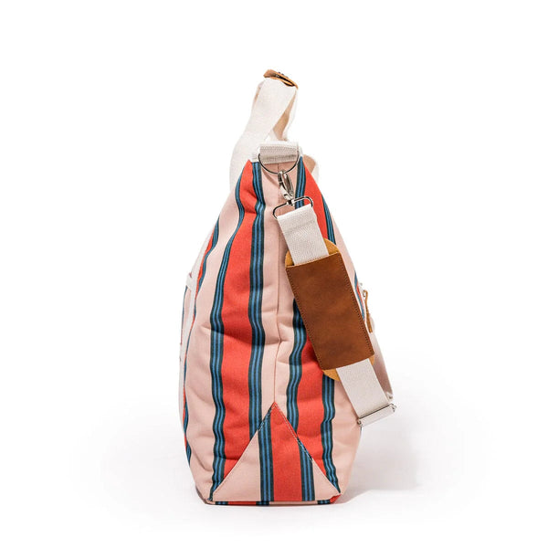 The Cooler Tote Bag - Bistro Dusty Pink Stripe-Business & Pleasure-lobo nosara