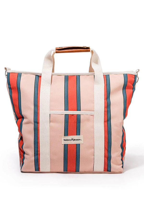 The Cooler Tote Bag - Bistro Dusty Pink Stripe-Business & Pleasure-lobo nosara