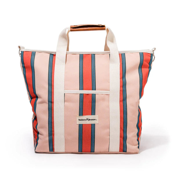 The Cooler Tote Bag - Bistro Dusty Pink Stripe-Business & Pleasure-lobo nosara