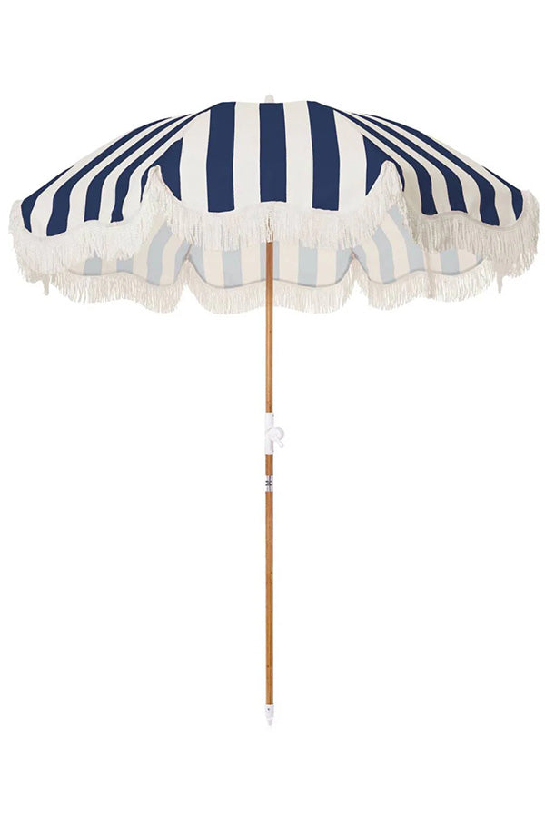 The Holiday Beach Umbrella - Navy Crew Stripe-Business & Pleasure-lobo nosara