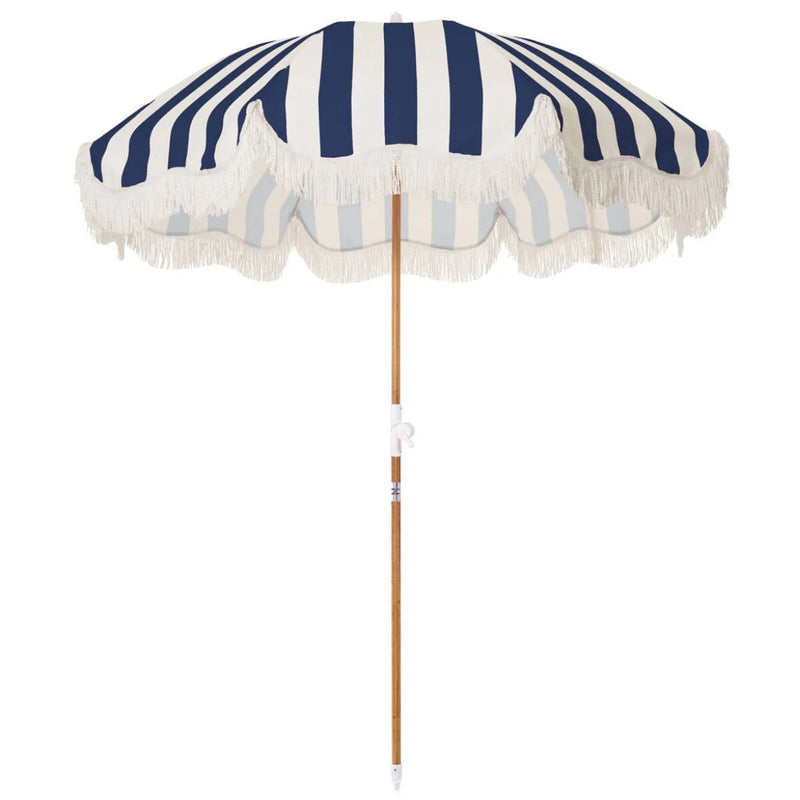 The Holiday Beach Umbrella - Navy Crew Stripe-Business & Pleasure-lobo nosara