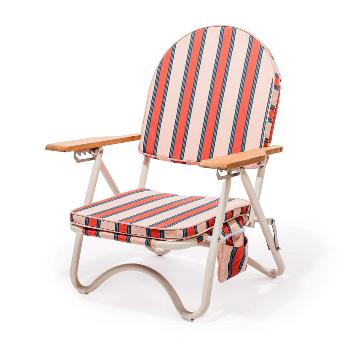 The Pam Chair - Bistro Dusty Pink Stripe-Business & Pleasure-lobo nosara