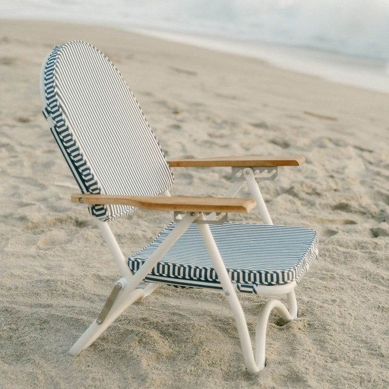 The Pam Chair - Laurens Navy Stripe-Business & Pleasure-lobo nosara