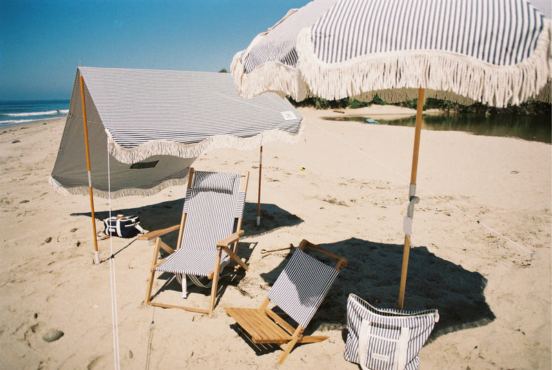 Navy Striped Premium Beach Umbrella – lobo nosara