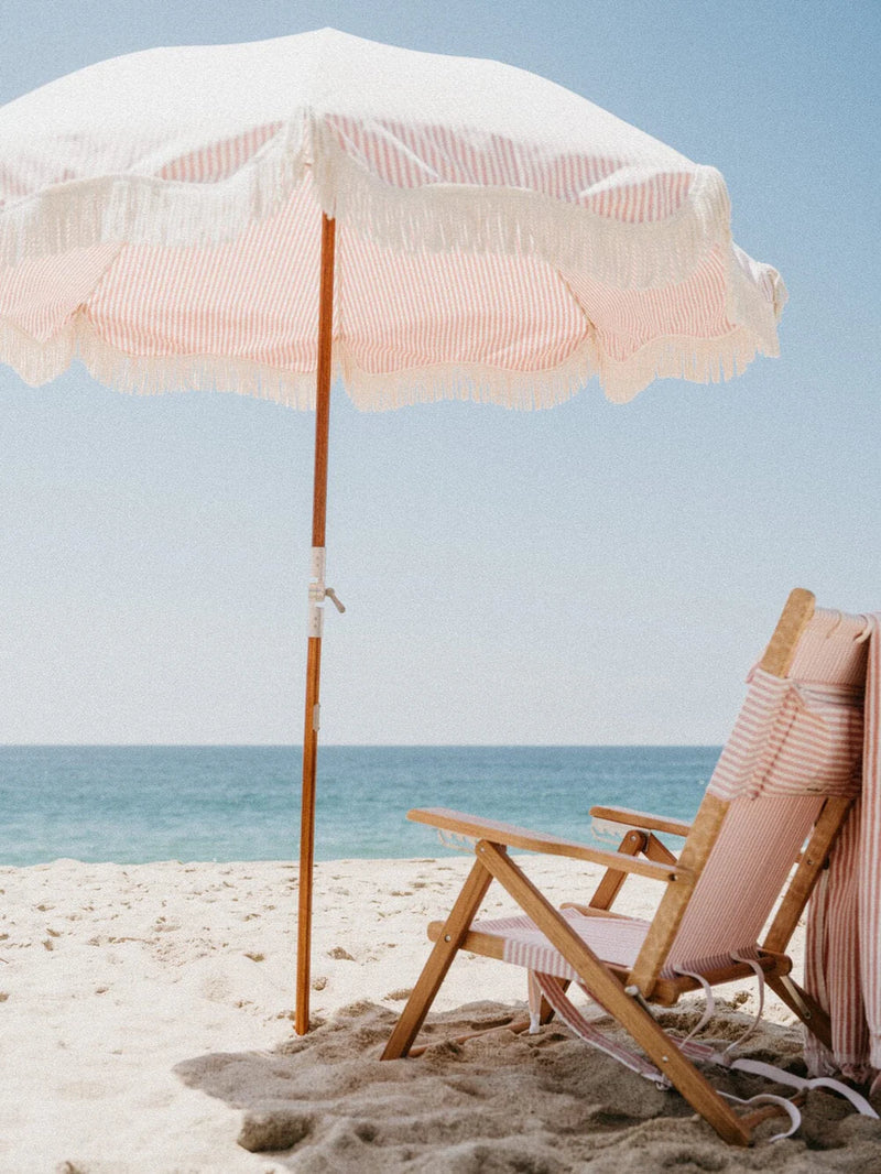 The Premium Beach Umbrella - Lauren's Pink Stripe-Business & Pleasure-lobo nosara