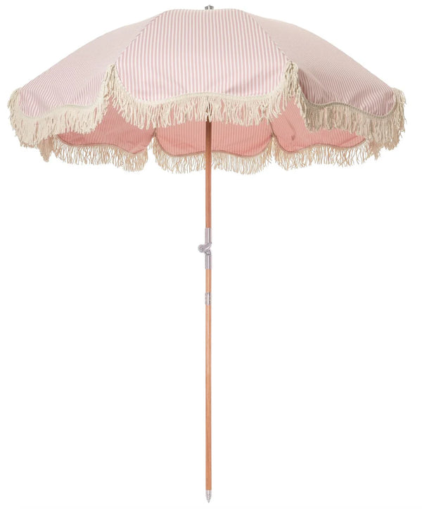 The Premium Beach Umbrella - Lauren's Pink Stripe-Business & Pleasure-lobo nosara
