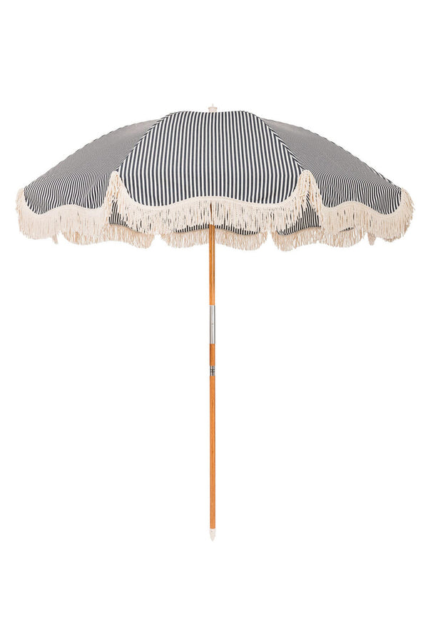 The Rio Fringed Umbrella - Lauren's Navy Stripe-Business & Pleasure-lobo nosara