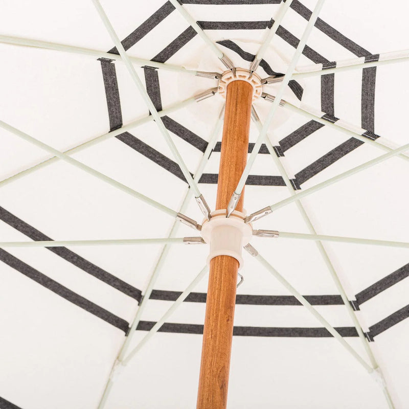 The Rio Fringed Umbrella - Malibu Black Stripe