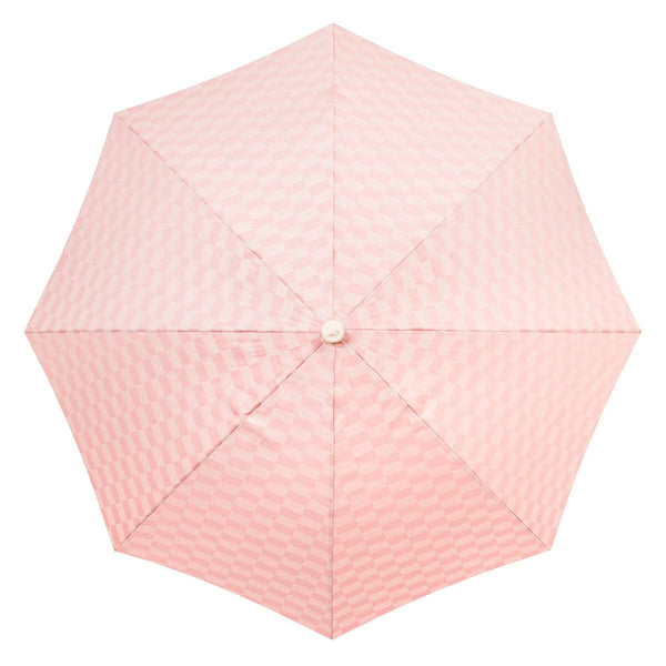The Rio Umbrella - Dusty Pink Checker