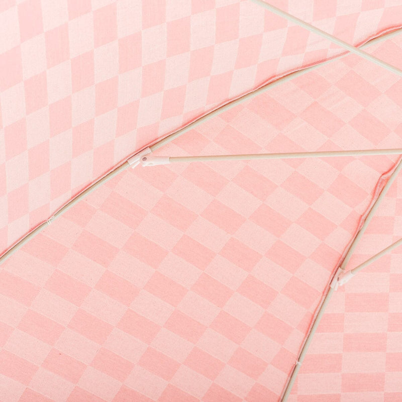 The Rio Umbrella - Dusty Pink Checker