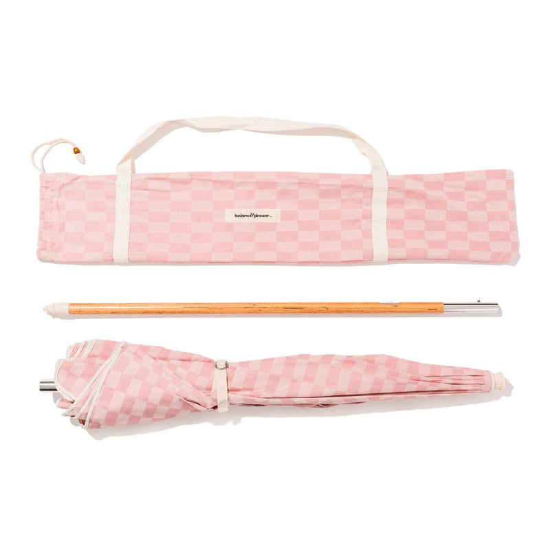 The Rio Umbrella - Dusty Pink Checker