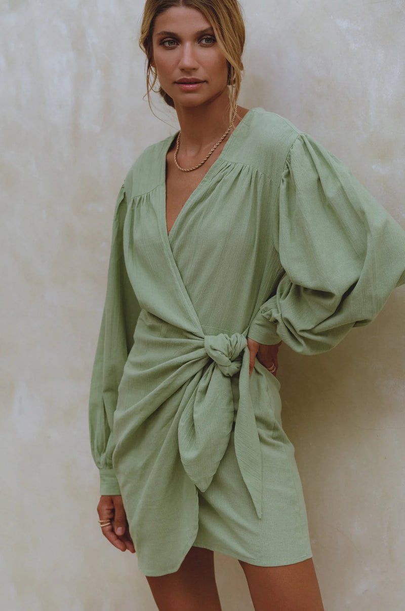 Ti Amo Linen Wrap Dress-ELF-lobo nosara