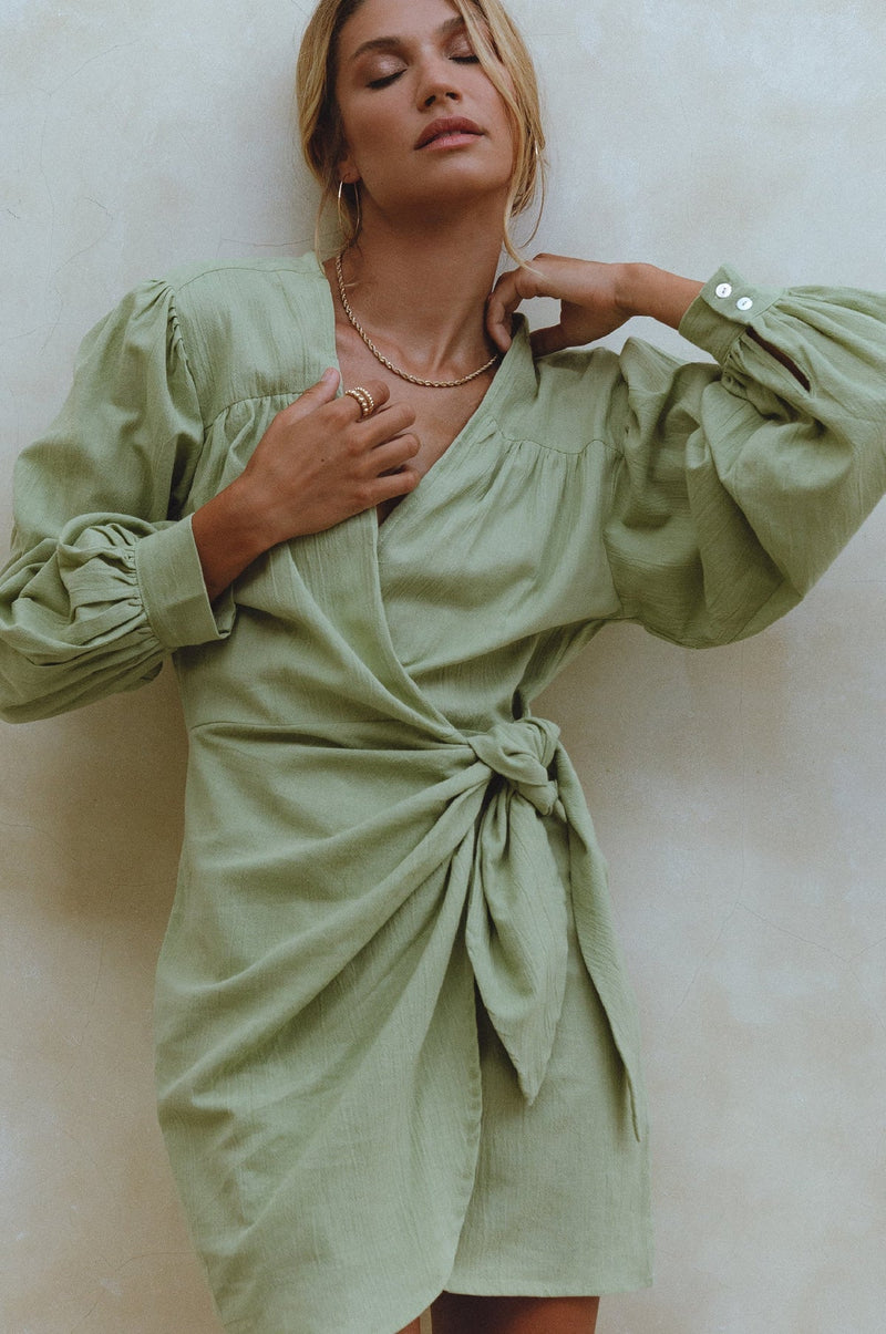 Ti Amo Linen Wrap Dress-ELF-lobo nosara