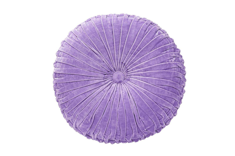 Velvet Round Handmade Pillow Purple Rose-Casa Amarosa-lobo nosara