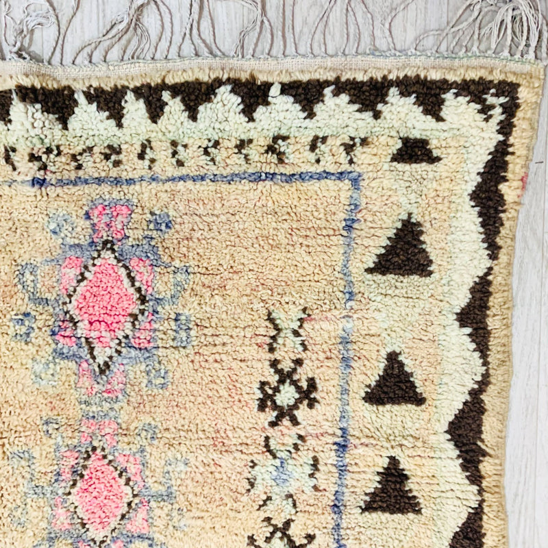 Vintage Boujaad Rug - Pale Mustard-Moroccan Rugs-lobo nosara