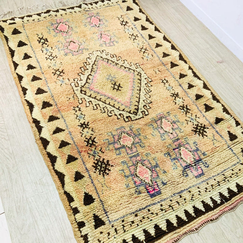 Vintage Boujaad Rug - Pale Mustard-Moroccan Rugs-lobo nosara