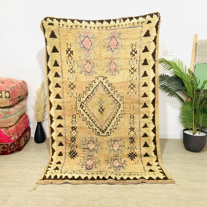 Vintage Boujaad Rug - Pale Mustard-Moroccan Rugs-lobo nosara