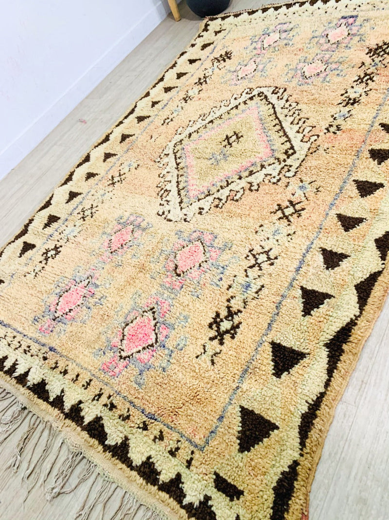 Vintage Boujaad Rug - Pale Mustard-Moroccan Rugs-lobo nosara