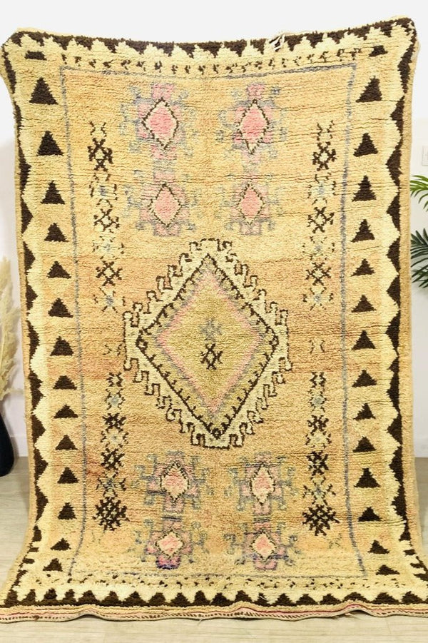 Vintage Boujaad Rug - Pale Mustard-Moroccan Rugs-lobo nosara