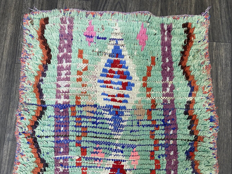 Vintage Moroccan Handknotted Rug - Geometric-lobo-lobo nosara